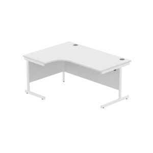 Office Left Hand Corner Desk with Steel Single Upright Cantilever Frame