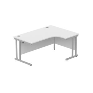 Office Right Hand Corner Desk with Steel Double Upright Cantilever Frame