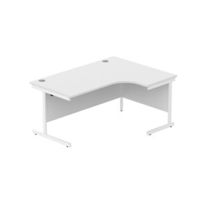Office Right Hand Corner Desk with Steel Single Upright Cantilever Frame