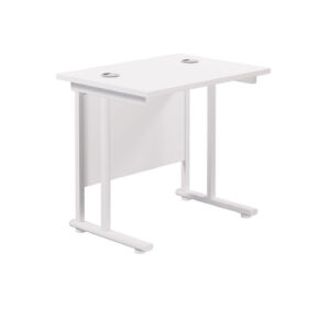 Twin Upright Rectangular Desk: 600mm Deep