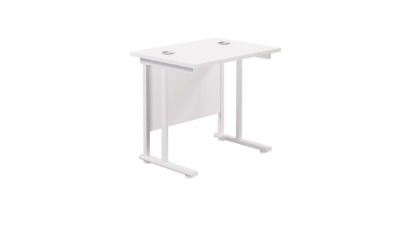 Twin Upright Rectangular Desk: 600mm Deep