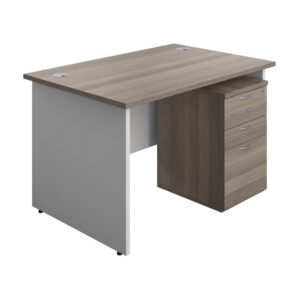 Panel Plus Rectangular Desk + 3 Drawer Under Desk Pedestal Bundle