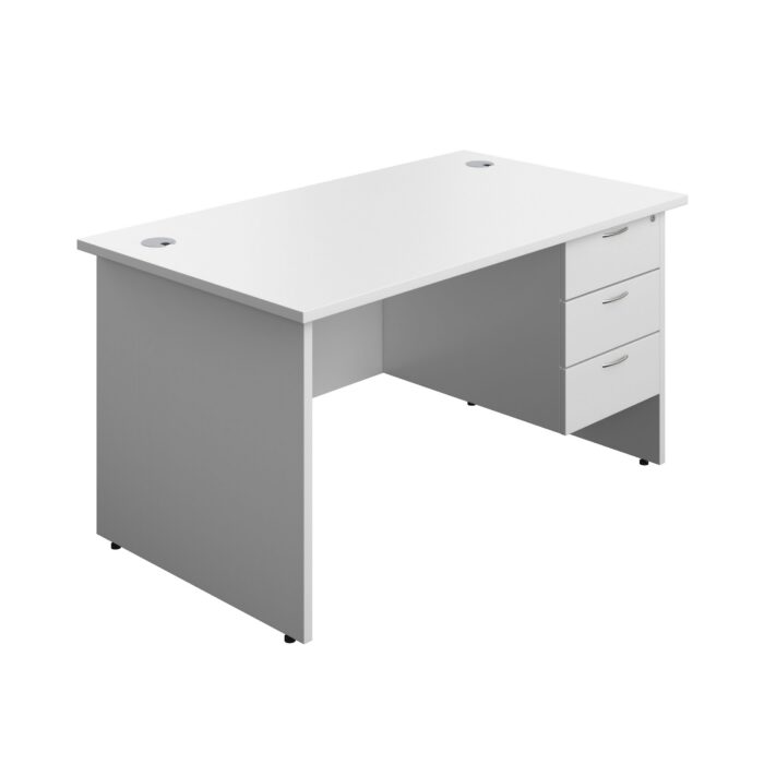 Panel Rectangular Desk + 3 Drawer Fixed Pedestal Bundle