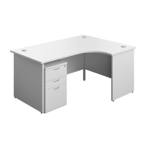 Panel Right Hand Radial Desk + 3 Drawer High Mobile Pedestal Bundle