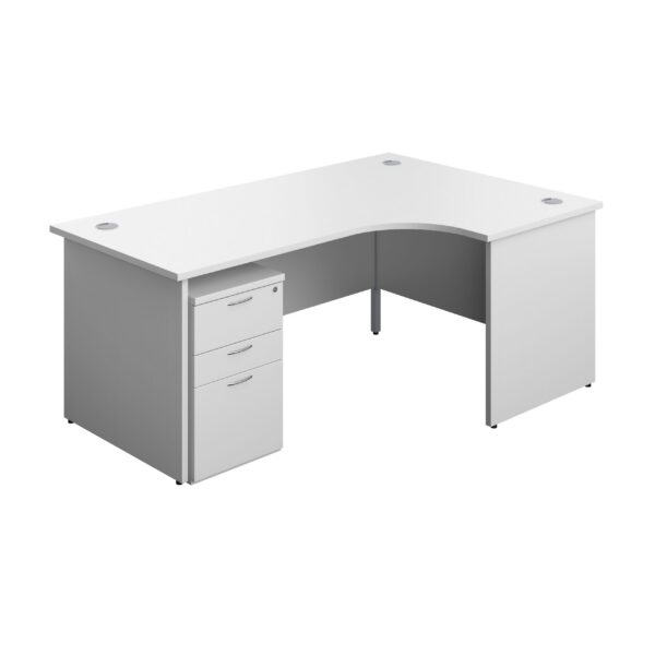 Panel Right Hand Radial Desk + 3 Drawer Under Desk Pedestal Bundle