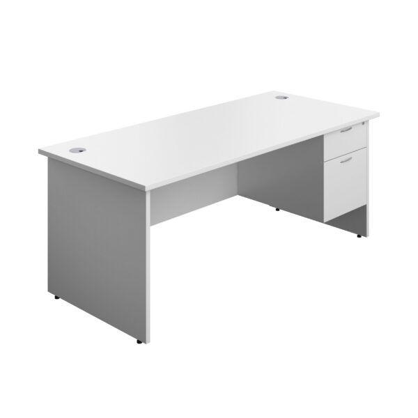 Panel Rectangular Desk + 2 Drawer Fixed Pedestal Bundle