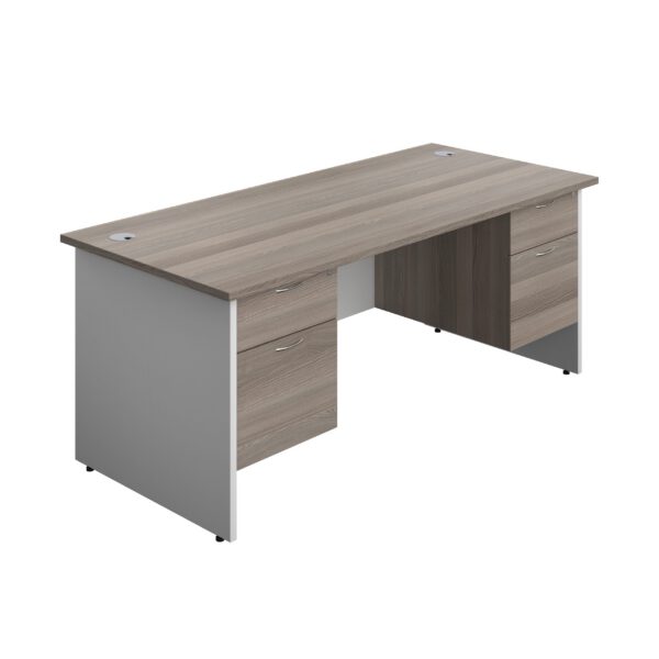 Panel Plus Rectangular Desk + 2 X 2 Drawer Fixed Pedestal Bundle