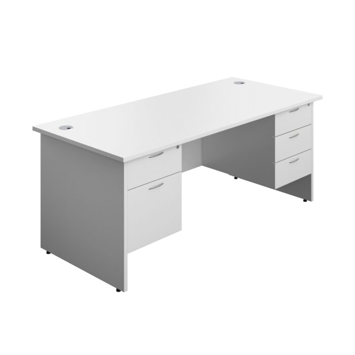 Panel Rectangular Desk + 2 & 3 Drawer Fixed Pedestal Bundle